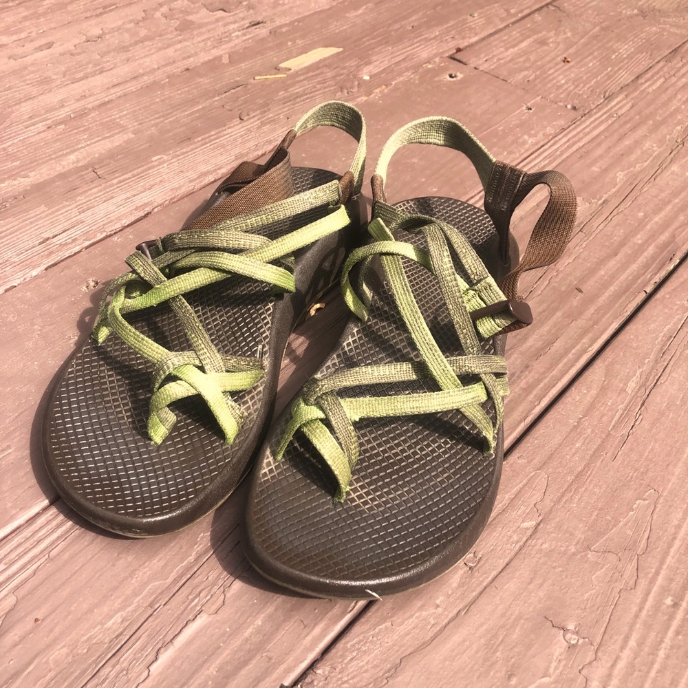 Green Chacos, size 11